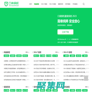 口袋装机网站_在线电脑免费一键重装系统软件