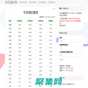 今日油价查询_92号#95号98号汽油价格最新消息_当日#0号柴油价格_油价调整日期 - 今日油价网